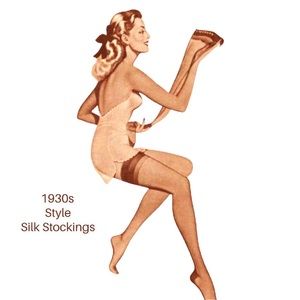 Silk Stockings NEW 1930’s style color nude Sz OS
